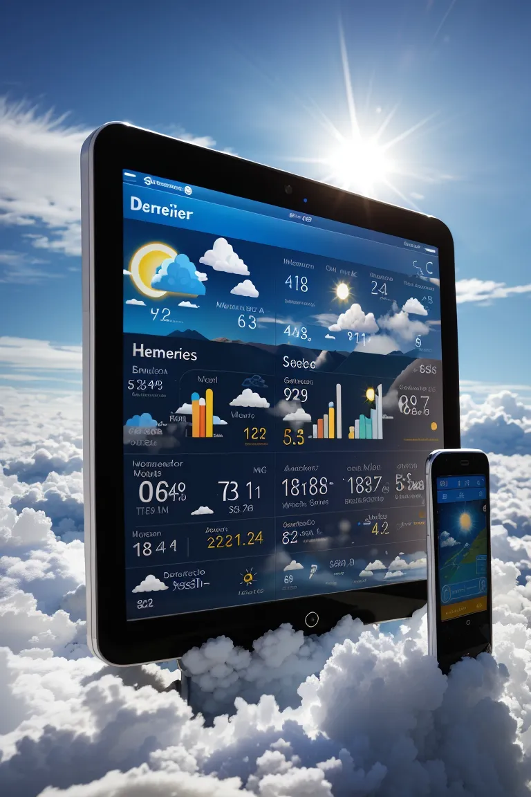 Home weather station with wireless sensors and air quality monitor