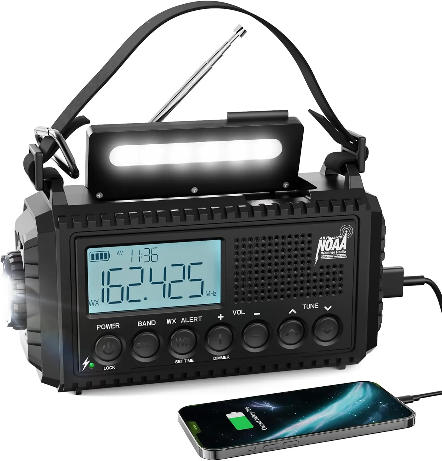 Raynic 5000 Emergency Radio with NOAA Alerts and Multi-Function Features