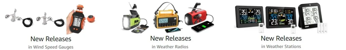 best selling home weather stations, weather alert radios and speed gauges