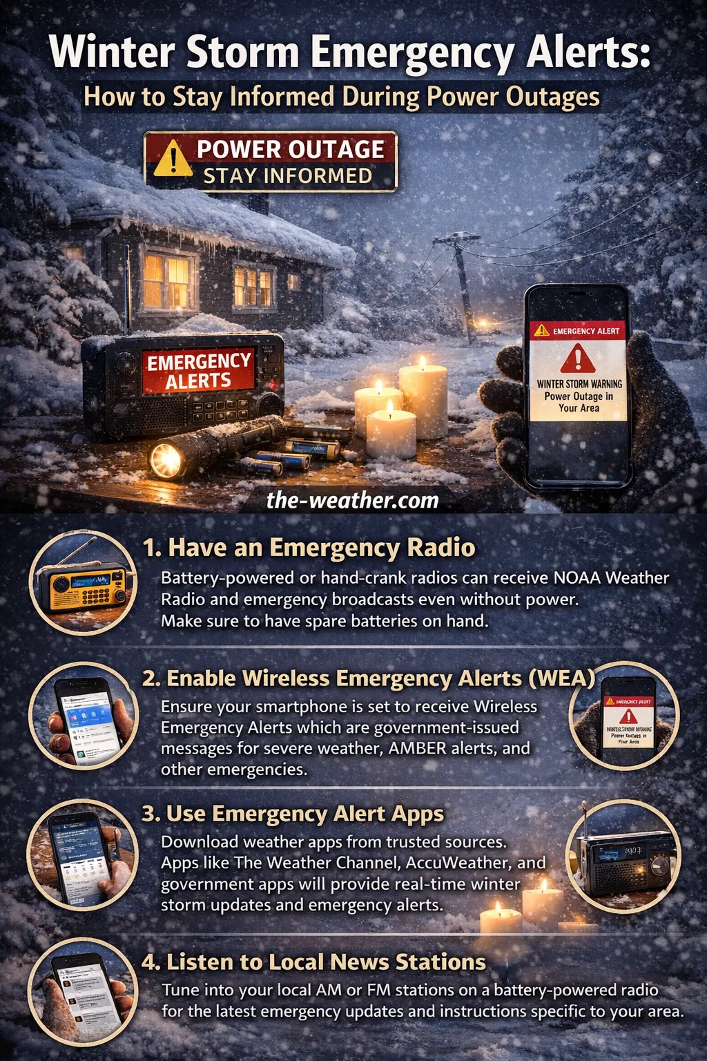 Infographic showing communication failure points during winter storms