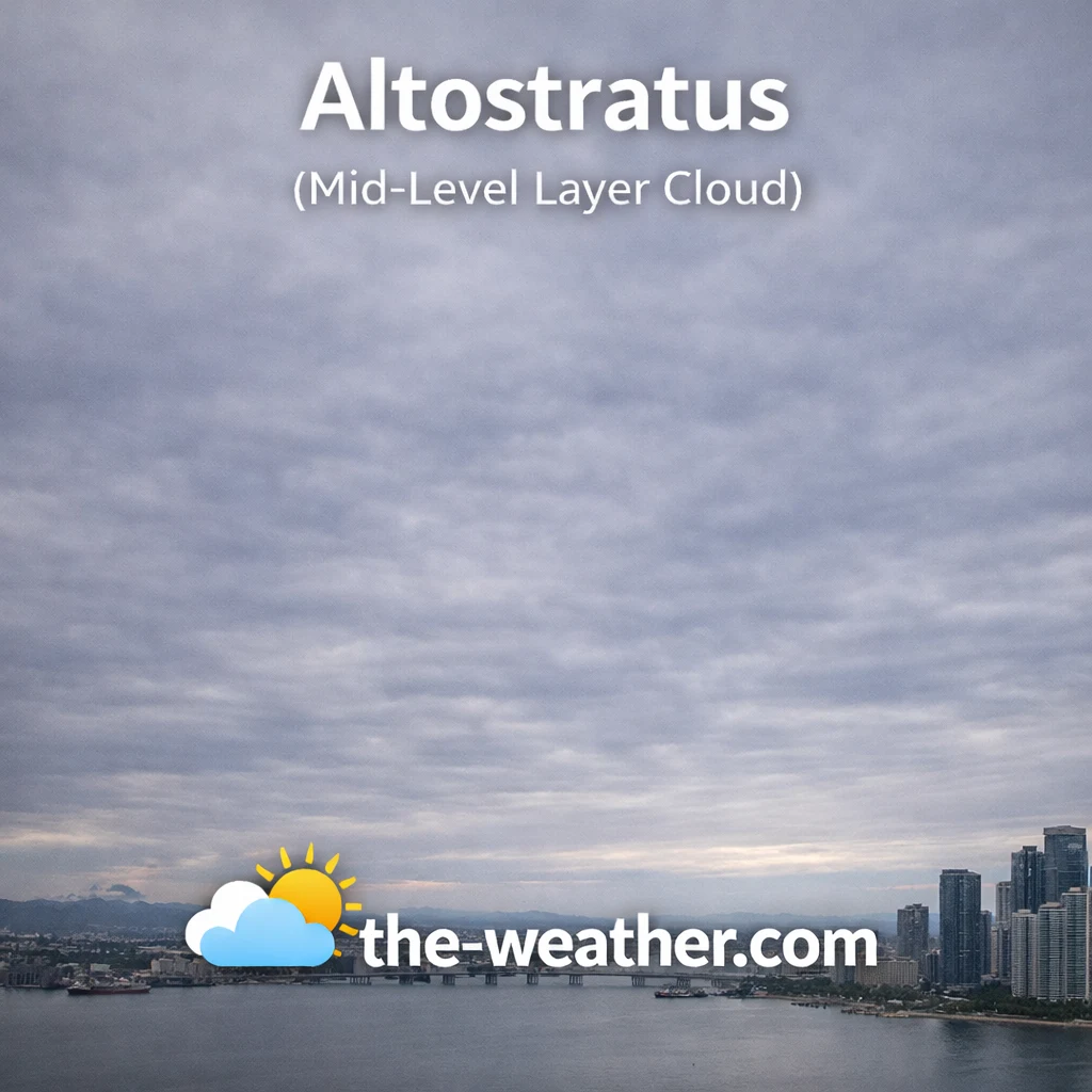 Altostratus cloud gray mid-level sheet covering sky