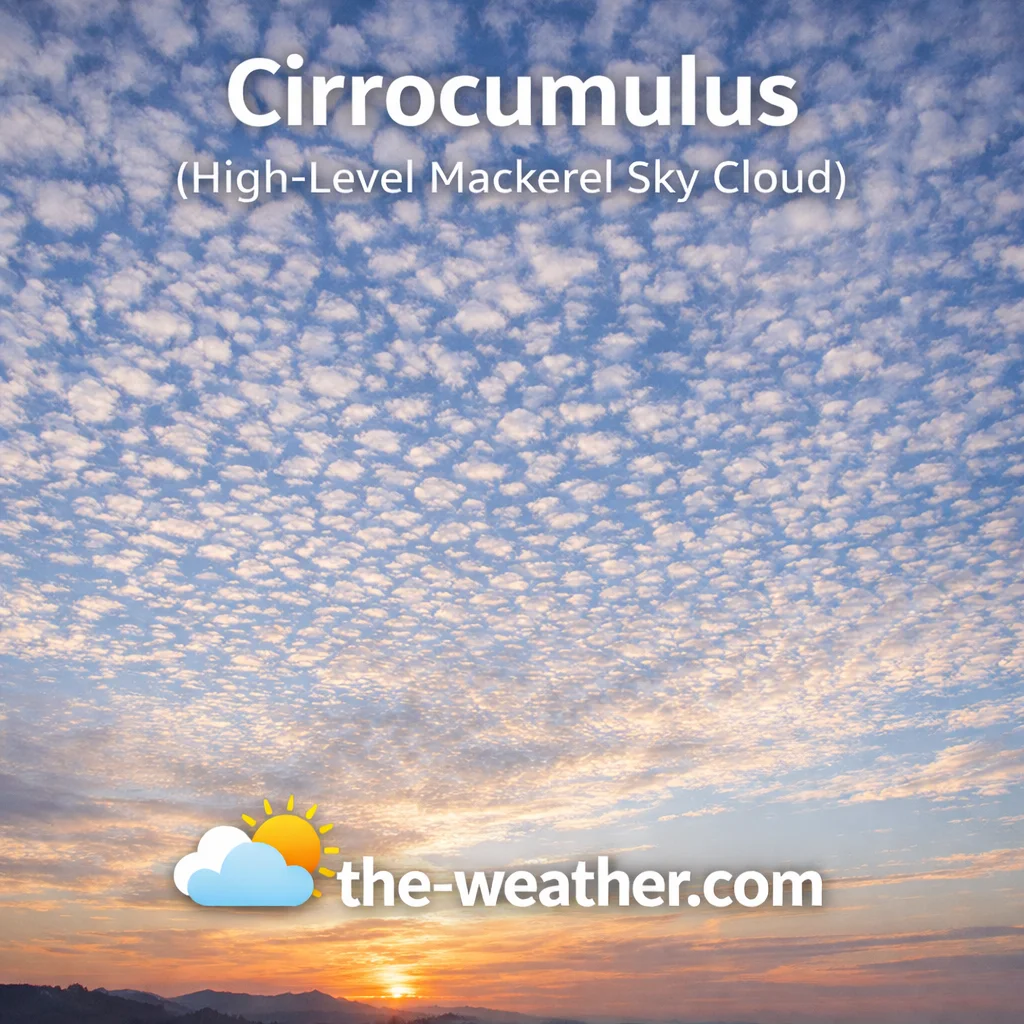 Cirrocumulus cloud small rippled ice crystal pattern mackerel sky