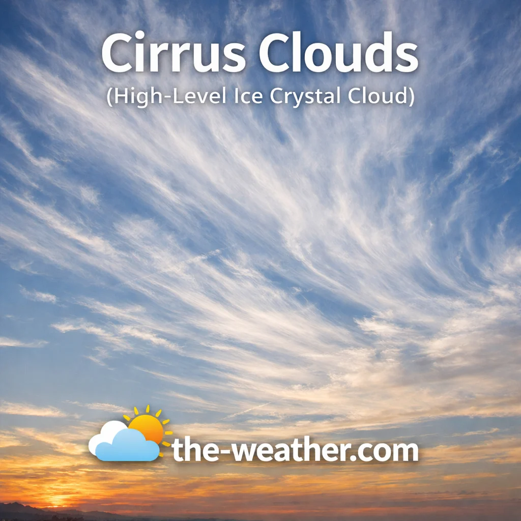 Cirrus cloud high-level wispy ice crystal formation