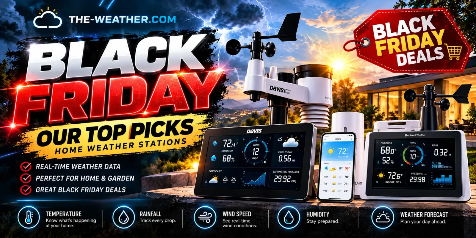Black Friday home weather station deals: weather station consoles, sensor arrays and a phone app with live weather data
